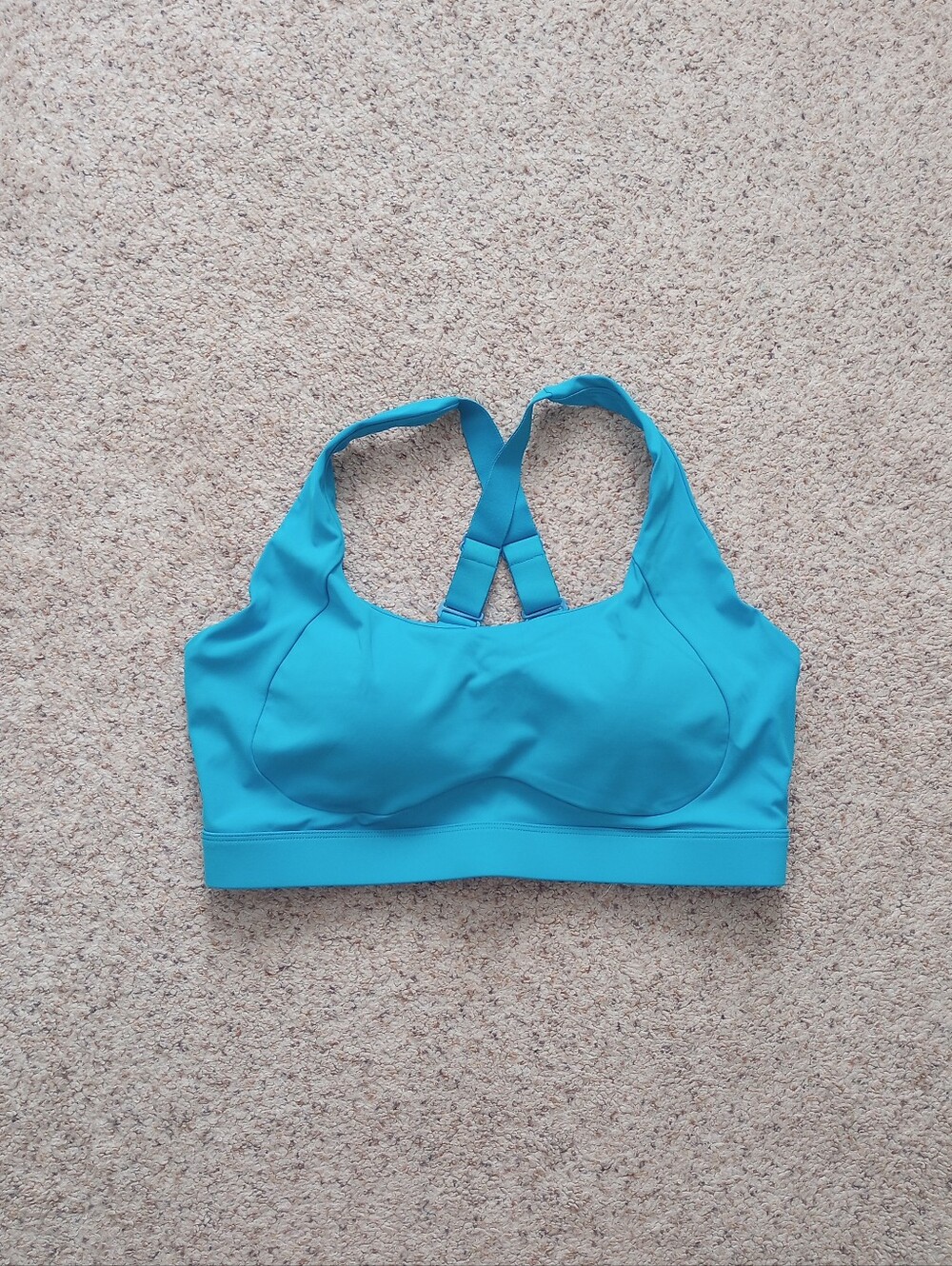 Running Girl Blue Spots Bra XL Activewear Gym Workout Outdoor Fitness